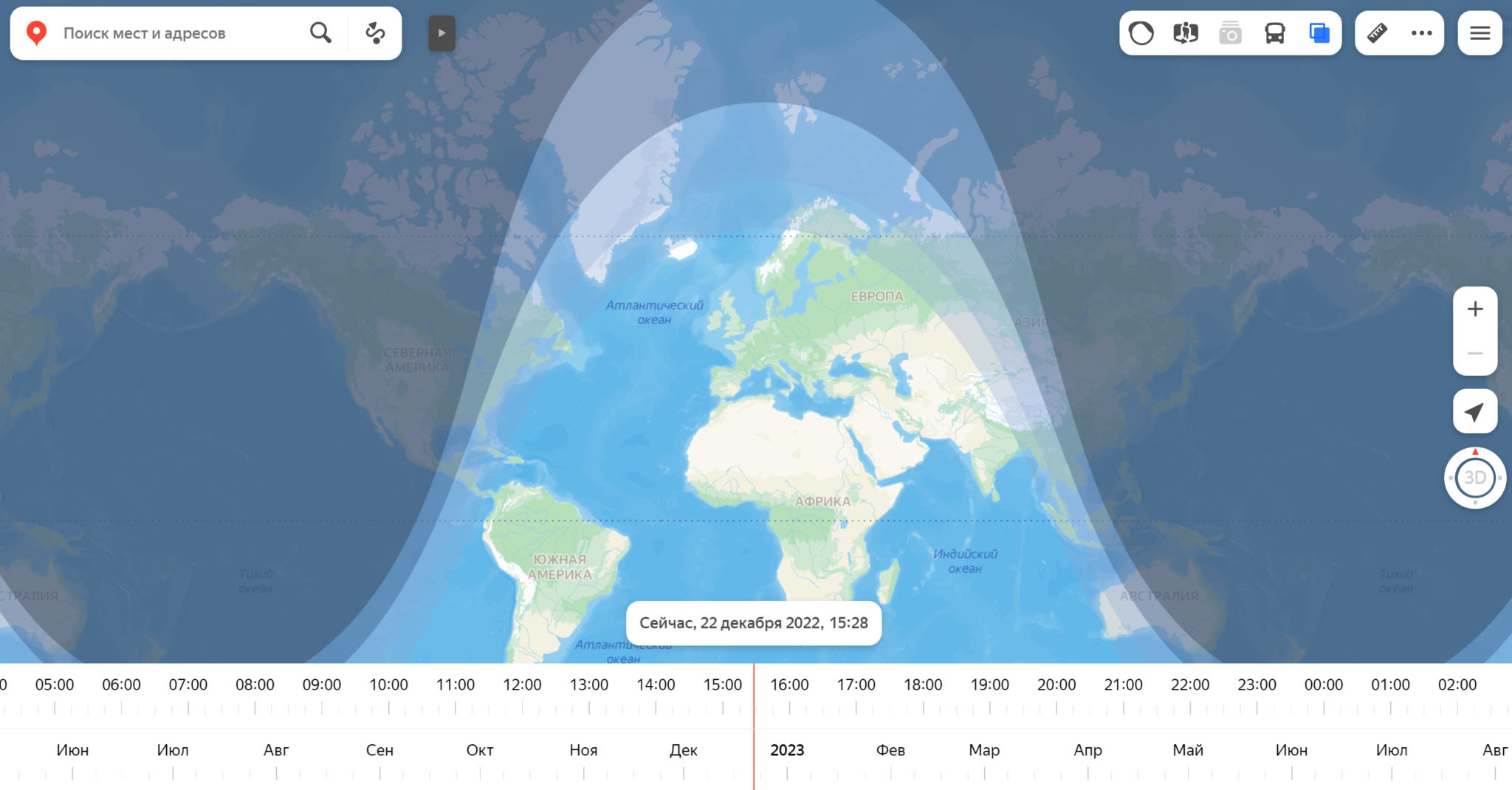 Карта захода солнца онлайн